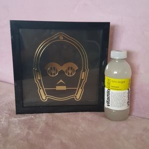 C3PO Gold image 2D on a glass frame ORIGINAL Star Wars